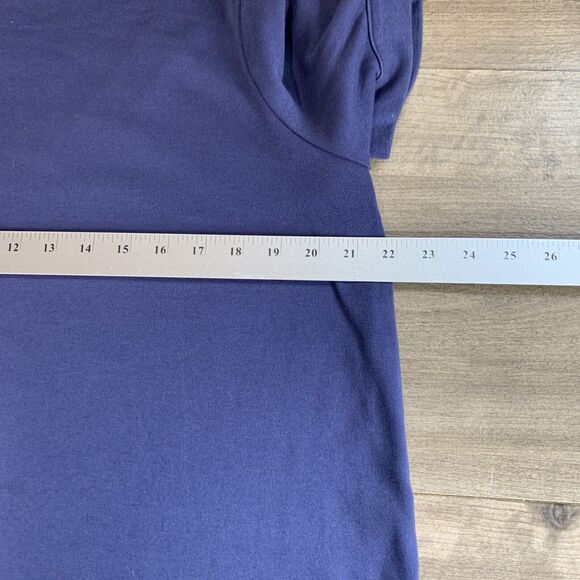 Women's Norm Thompson Prima Plus Size 1X Blouse Top Cotton Blue Short Sleeve - Picture 9 of 11